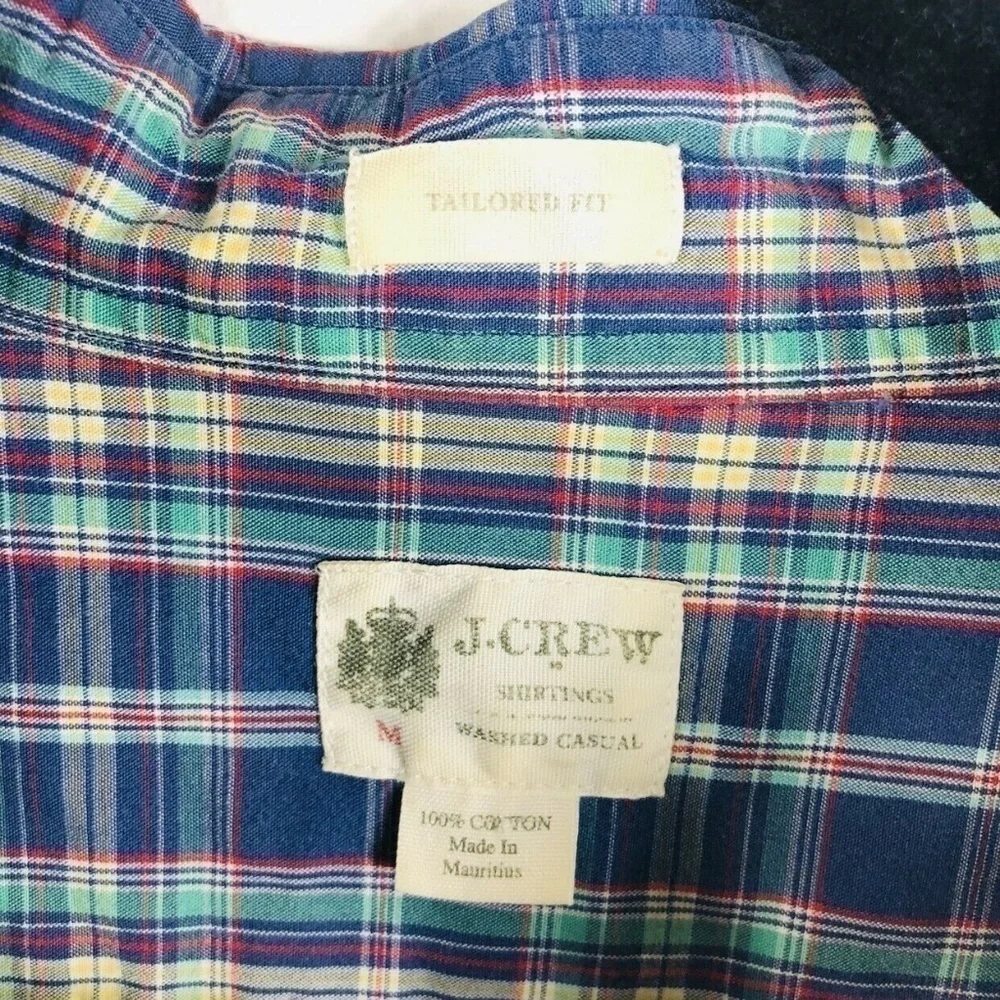 J Crew Size Medium Button Shirt Blue Plaid